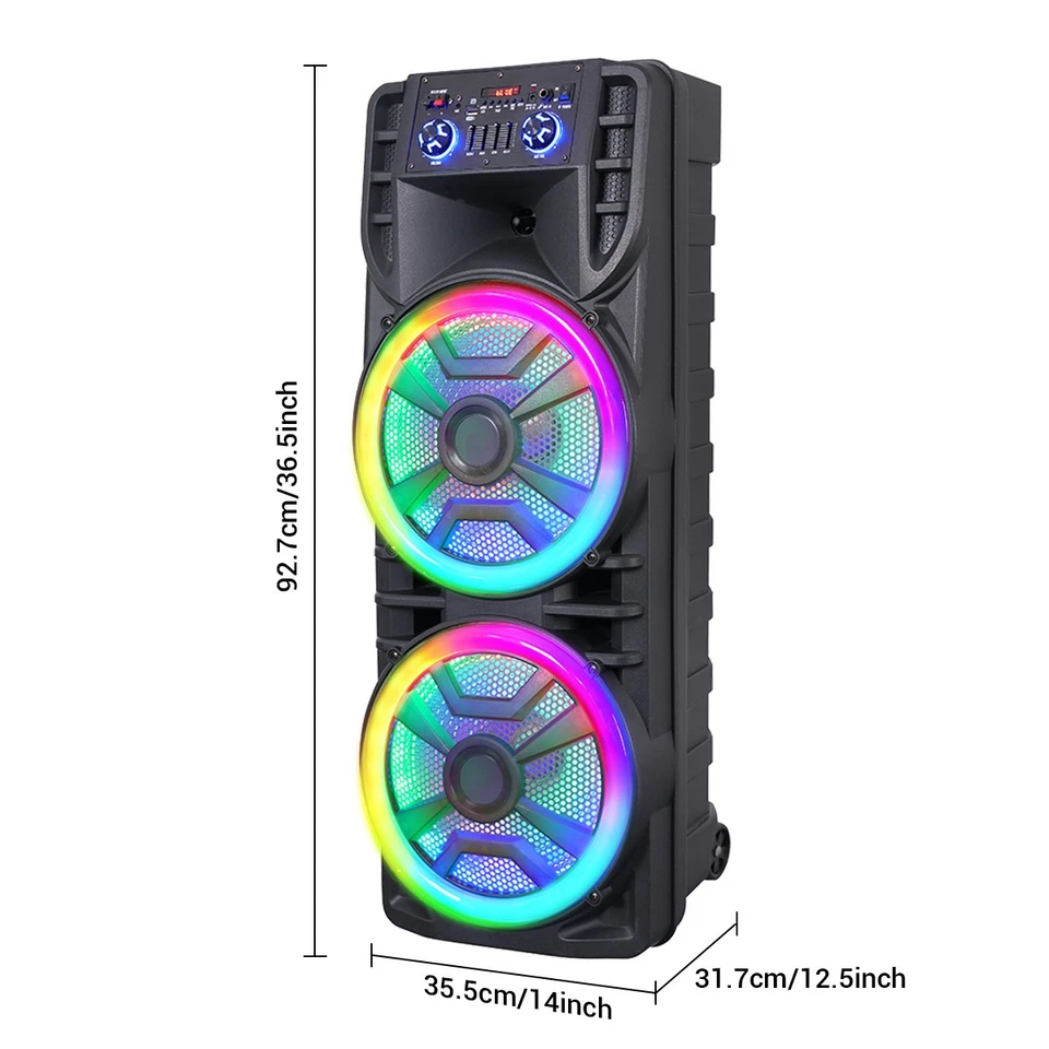 Altavoz Bluetooth Portátil Doble 12"/15" Altavoz Fiesta Bajo Pesado Sistema de Sonido Foto 3 de 4