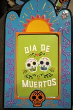 Day of the Dead  Frame Dia De Los Muertos 4''x6'' Blue Enamel Picture Frame