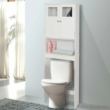 Over Toilet Cabinet Bathroom Space Saver Storage 3 Shelves Rack Organizer Wood