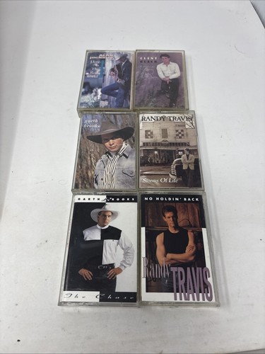 Randy Travis ,Garth Brooks , Alan Jackson, Clint Black K- lot 6 Cassette tapes - Picture 1 of 6