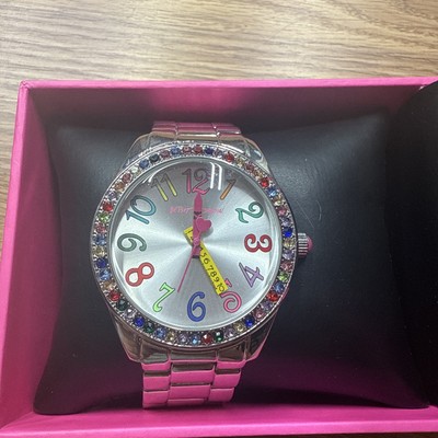 Betsey Johnson Silver Crystal Rhinestone Watch Round Silver  display picture 3