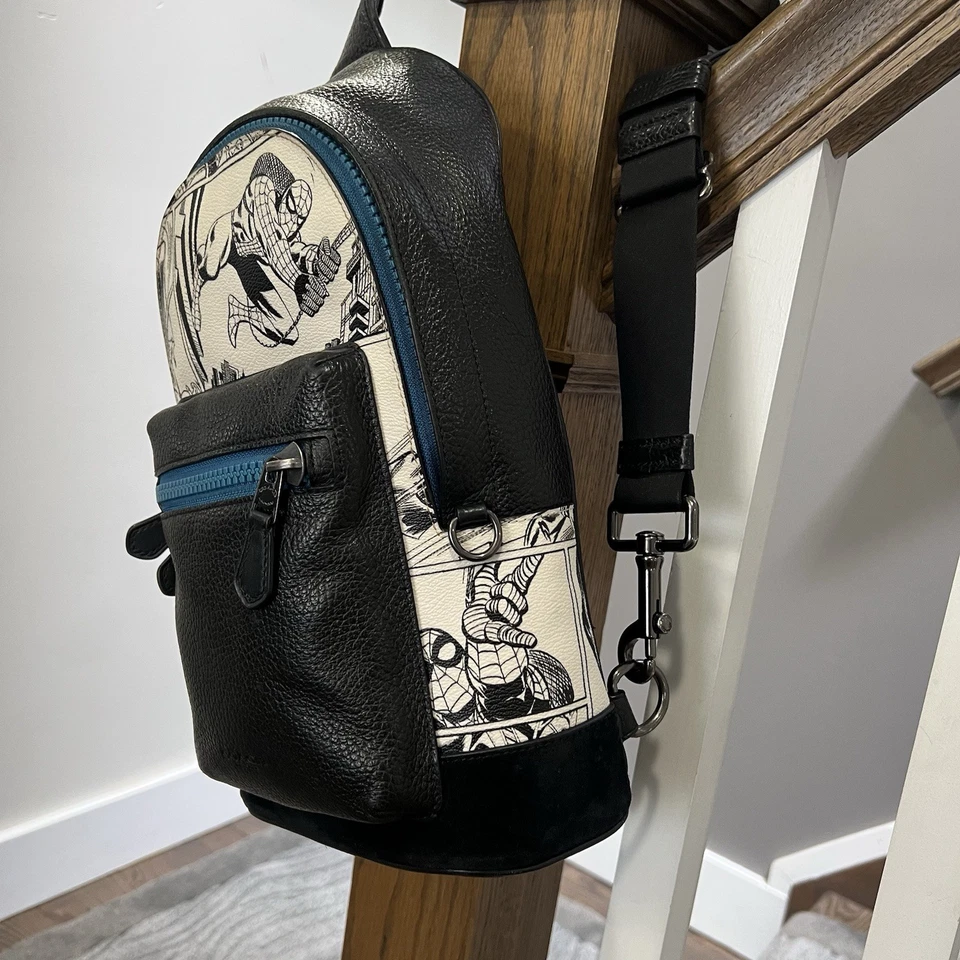 Coach Marvel Spiderman West Pack With Comic Book Print leather and suede 2411 - Image 3 of 4