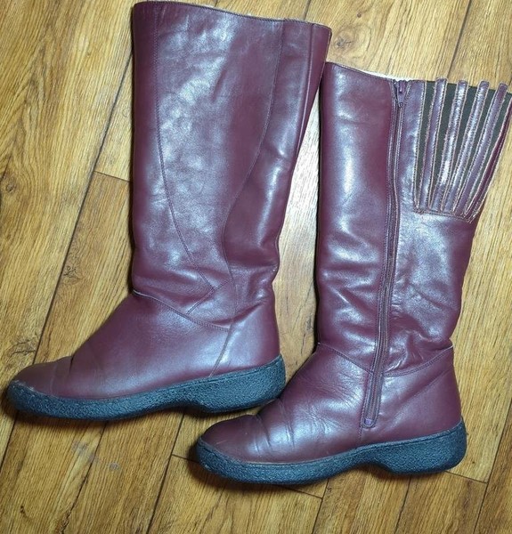 Women & Other Stories Boots Burgundy Leather 38.5