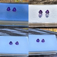 Amethyst Pair Of 6mm Heart Shape Loose Stones