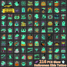 Tatuajes Temporales De Halloween Para Niños - 10 Láminas, Diseños Divertidos, Fáciles De Aplicar