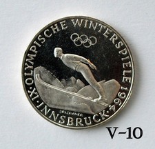1964 Austria 50 Schilling .900/20g Silver Innsbruck Winter Olympics MP (V-10)