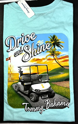 Authentic Tommy Bahama Men's Graphic T / Blue Swell Htr / Pocket / DRIVE & SHINE