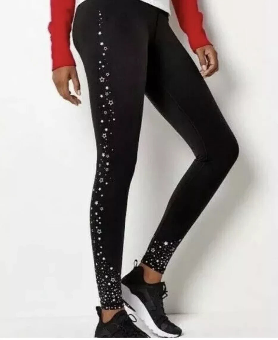 Womens Leggings Legging Star Women Activewear TEREZ Black Foiled