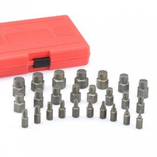 25pc Multi-spline Screw Extractor Hex Head Ez Out Cr-mo Bolt Remove Broken Studs