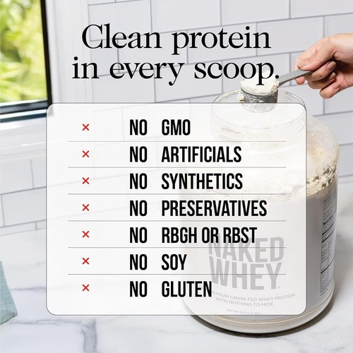 Naked Whey Chocolate Protein Powder - Only 3 Ingredients - 24 Servings 2lb - Picture 5 of 8