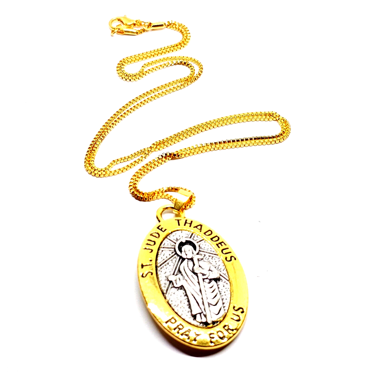 Collana con ciondolo San Giuda Taddeo prega per noi argento oro gioielli San