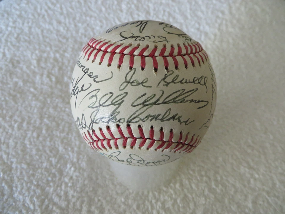 25 HOFers signed baseball Ted Williams Banks Dickey Lefty Gomez Musial Reese JSA - Image 2 of 4