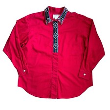 Longhorn Niver Western Wear Women's Western Shirt L Southwestern Vintage 90s