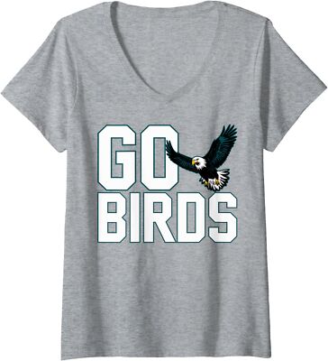 Go Birds Fly Eagles Cool Present Sport Nice Gift Fan Ladies' V-Neck Tshirt