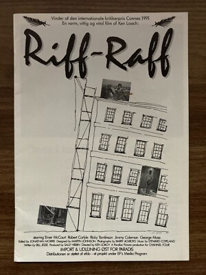 Riff-Raff Robert Carlyle Emer McCourt Ricky Tomlinson 1991 Danish Movie Program