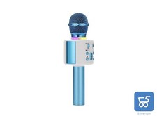 Microfono Giocattolo Portatile Wireless HiFi Speaker Radio FM USB TFCard Celeste