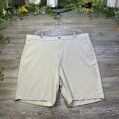 Marc Anthony Shorts Size 42 Beige Chino 9  Inseam Pockets Comfort Waistband