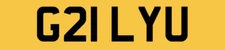 GILLIE PRIVATE NUMBER PLATE G21 LYU CHERISHED REG PLATE GILLIAN U GILLEY GILLY