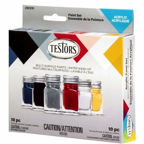 Testors 290291 6 Primary Color Acrylic Paint Set Kit - Pack of 1