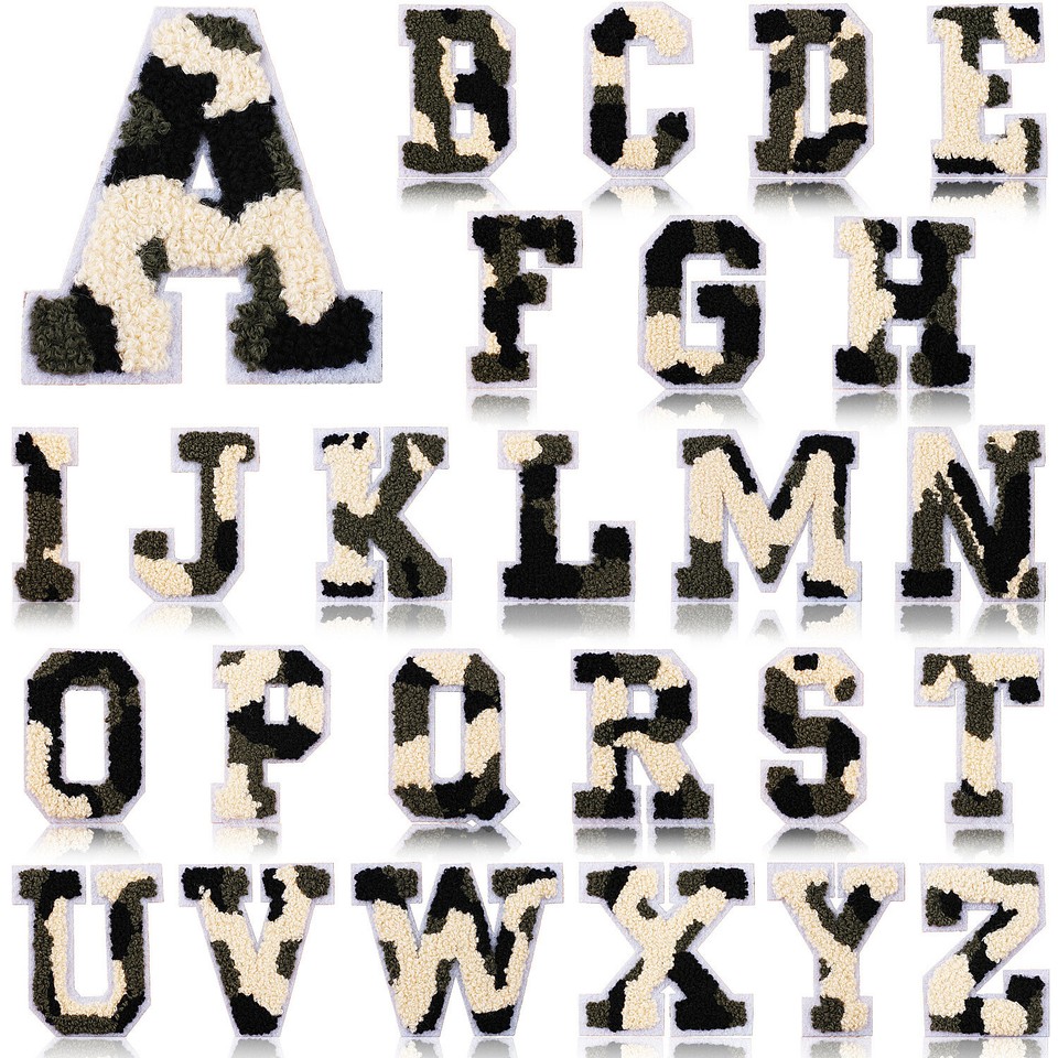 1set AZ 7cm Towel Embroidery Letter Patches Appliques Cloth Stickers