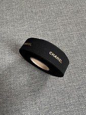Auth New Chanel Ribbon Black/Gold Sheer 1 Yard Gift Wrap 1" Wide