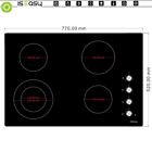 30" Electric Ceramic Cooktop 4 Burners Rotary Knob Stove Cooker Drop-in Hob