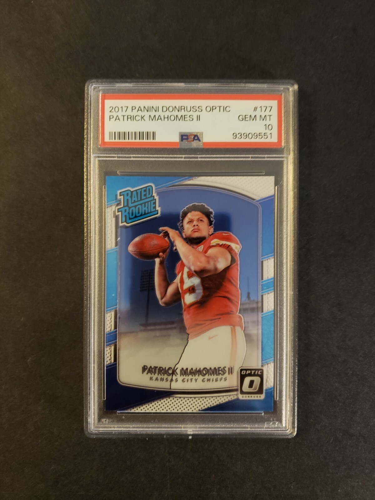 2017 Panini Donruss Optic #177 Patrick Mahomes Rated Rookie PSA 10