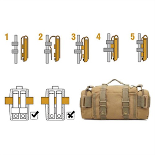 Taktische Hüfttasche Einsatztasche Militär Molle Wasserdicht Fahrrad Bauchtasche USA - Bild 10 von 20