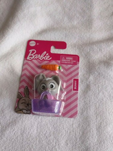 Mini Hase Sammlerstück D Barbie mit Karotten und lila Korb Mattel Alter 3+. - Bild 4 von 5