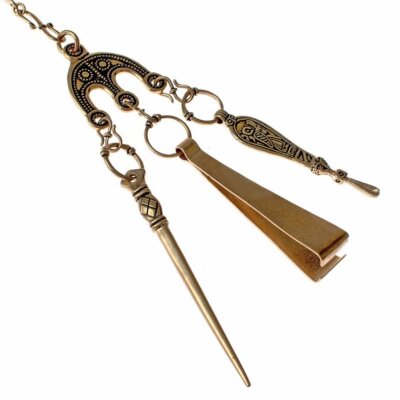 Wikinger Hygiene Set ''Öland'' - Stabkette mit Anhängern LARP Mittelalter Kette