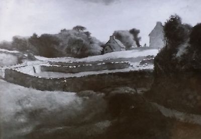 Farm at Greville, Jean-François Millet, Magic Lantern Glass Slide