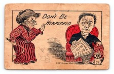 Dont Be Henpecked Marriage Divorce Comic P Gordon Artist Signed DB Postcard J17
