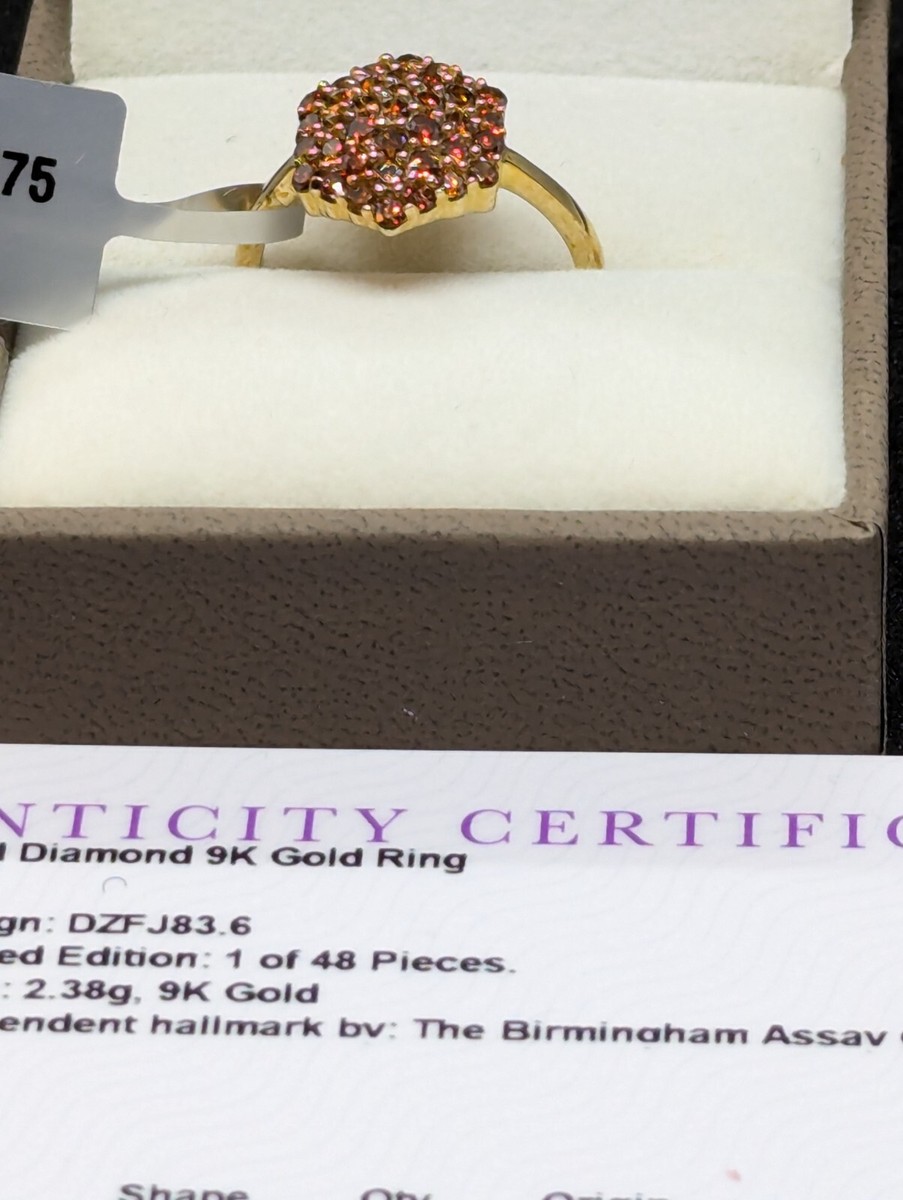 RED DIAMOND 9k Gold Ring UK