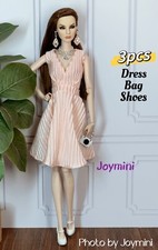 3PCS For Fashion Royalty Integrity Poppy Parker NuFace Dolls Clothes Bag 1/6