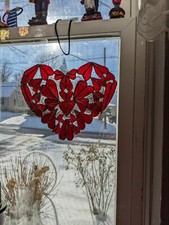 HANDCRAFTED STAINED GLASS SUNCATCHER LARGE L CY HEART