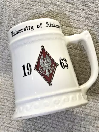 Vintage University of Alabama 1963 Rare "BEEBE" ceramic mug, Excellent Graphics