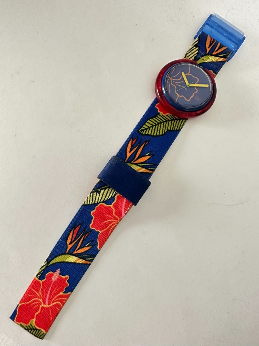 PWN109 Swatch 1993 Pop Chichicastenango Colorful Flower Swiss Made