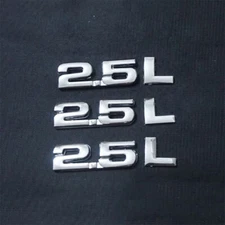 3x Silver New 2.5L Chrome Metal Decal Badge Sticker Emblem AWD Car Utility Coupe