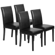 Juego de 4 sillas de comedor, sillas de comedor, sillas de comedor laterales de cuero PU con cojín