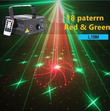 18 Gobos Remote Stage Lighting Red Green Laser BLUE LED DJ KTV Home Xmas Light