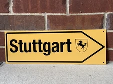 Stuttgart  Autobahn road sign German European Porsche BMW Mercedes Audi vw