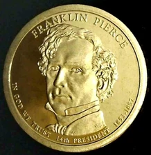 2010 S $1 US Presidential Dollar Coin 14 Franklin Pierce GDC Proof 22lrr0726-3