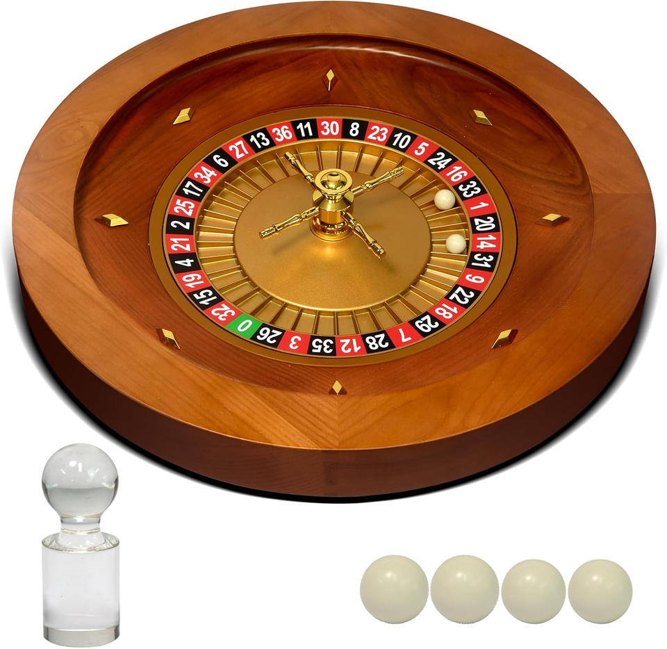 Deluxe Wooden Roulette Wheel Casino Grade Precision Bearings Roulette