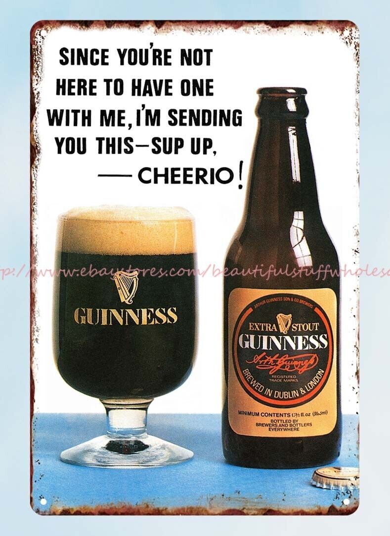 Vintage Irish Stout Beer Pub Tin Sign for Tavern Bar Brewery Decor