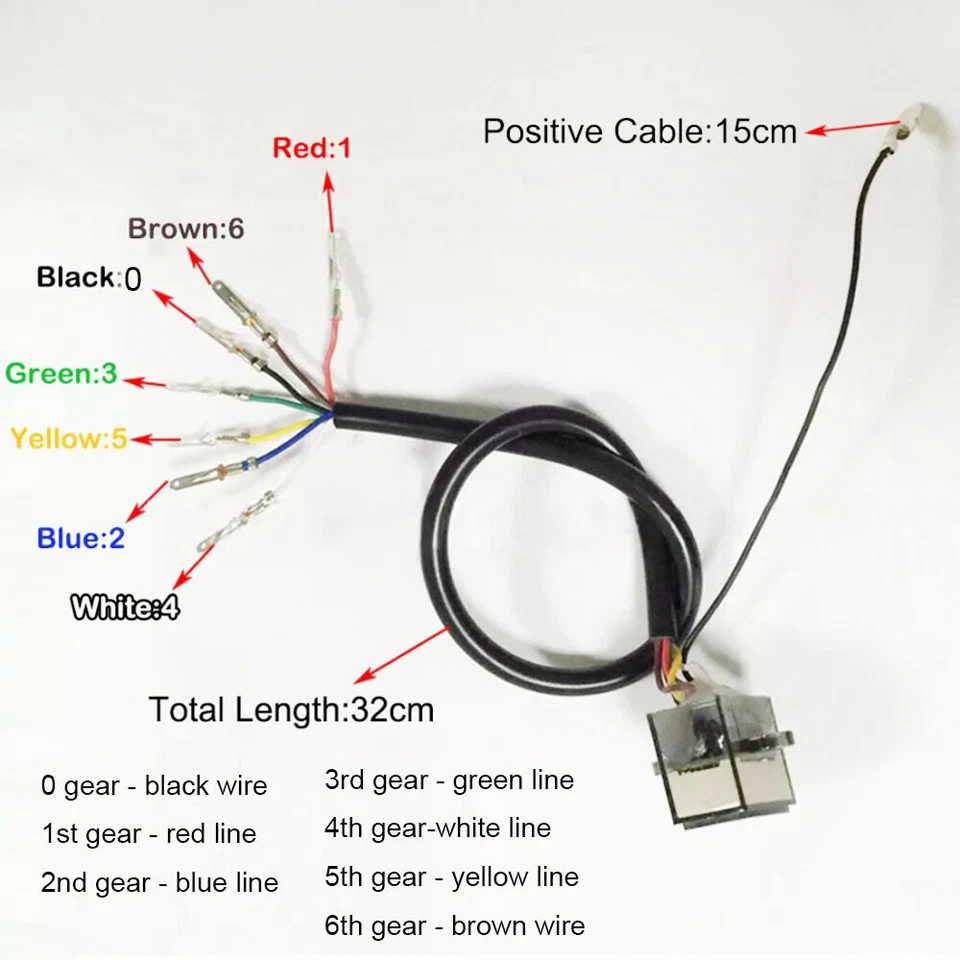 Blue LED 0-6 Digital Gear Indicator Display Shift Lever Sensor Motorcycle Parts - Image 3 of 4