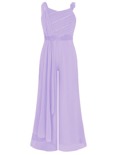 Kids Girls Pantsuit Recitals Rompers Bridesmaid Jumpsuit Celebration Leotard - Picture 41 of 56