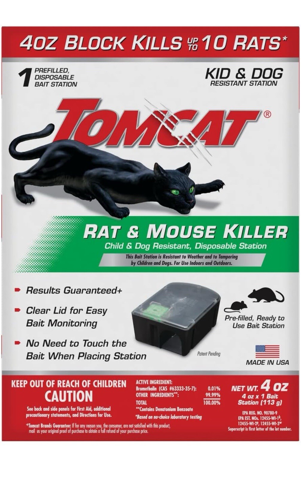Tomcat Rat & Mouse Killer Child & Dog Resistant, 1 Prefilled