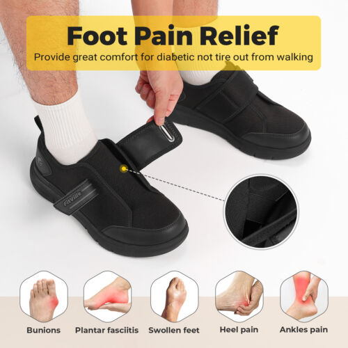 FitVille Diabetic Shoes for Men Extra Wide Walking Shoes Swollen Feet Neuropathy - Picture 16 of 48
