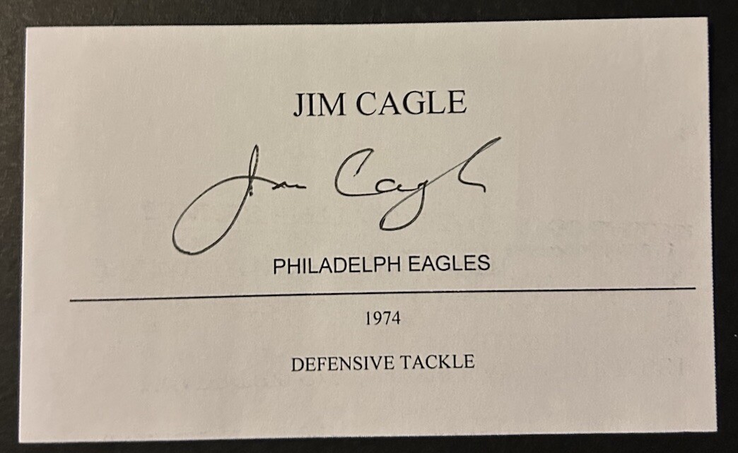 Jim Cagle Hand Signed Auto Autograph Index Card Philadelphia