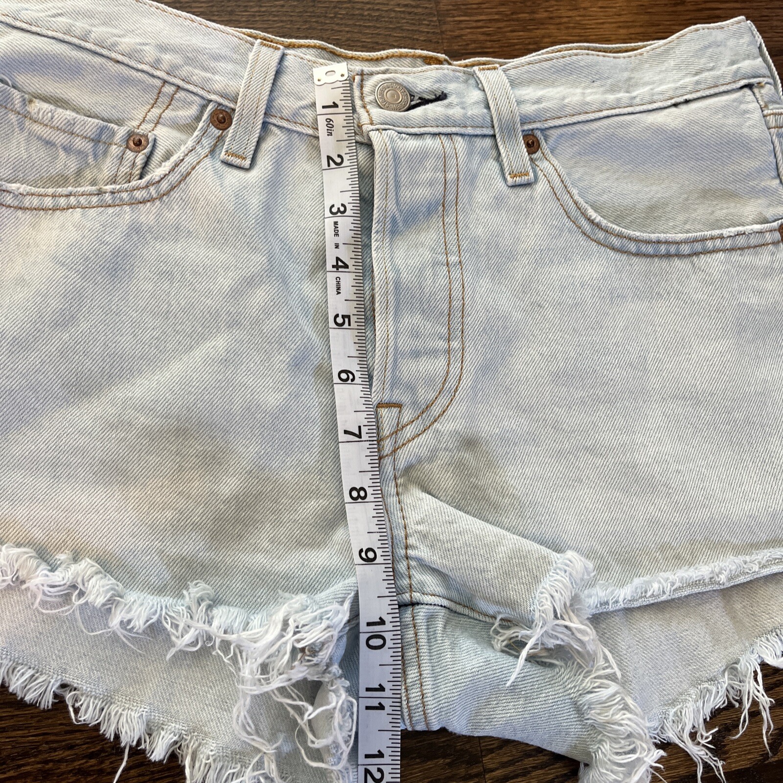 Levi's 501 Cut Off Shorts Women's Size W28 Button Fly Light Denim - View 6